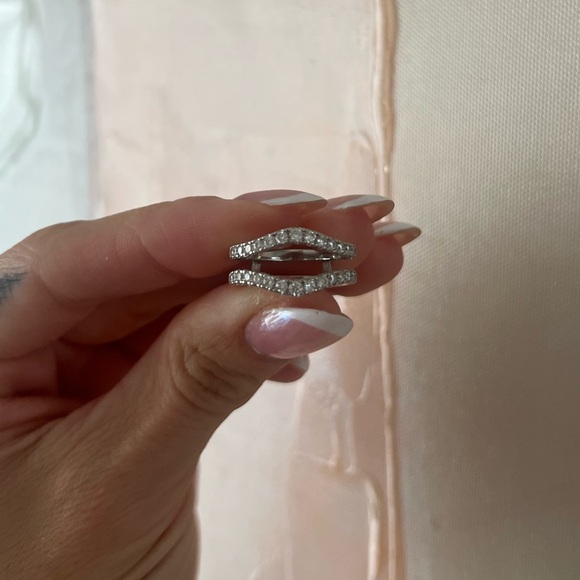 Moissanite Sterling Silver Wedding Band - Picture 6 of 8